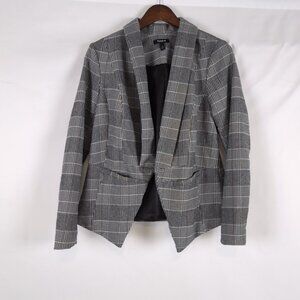 Torrid Women Gray/White/Black Houndstooth Blazer Jacket Lined w/ Pockets, US 0